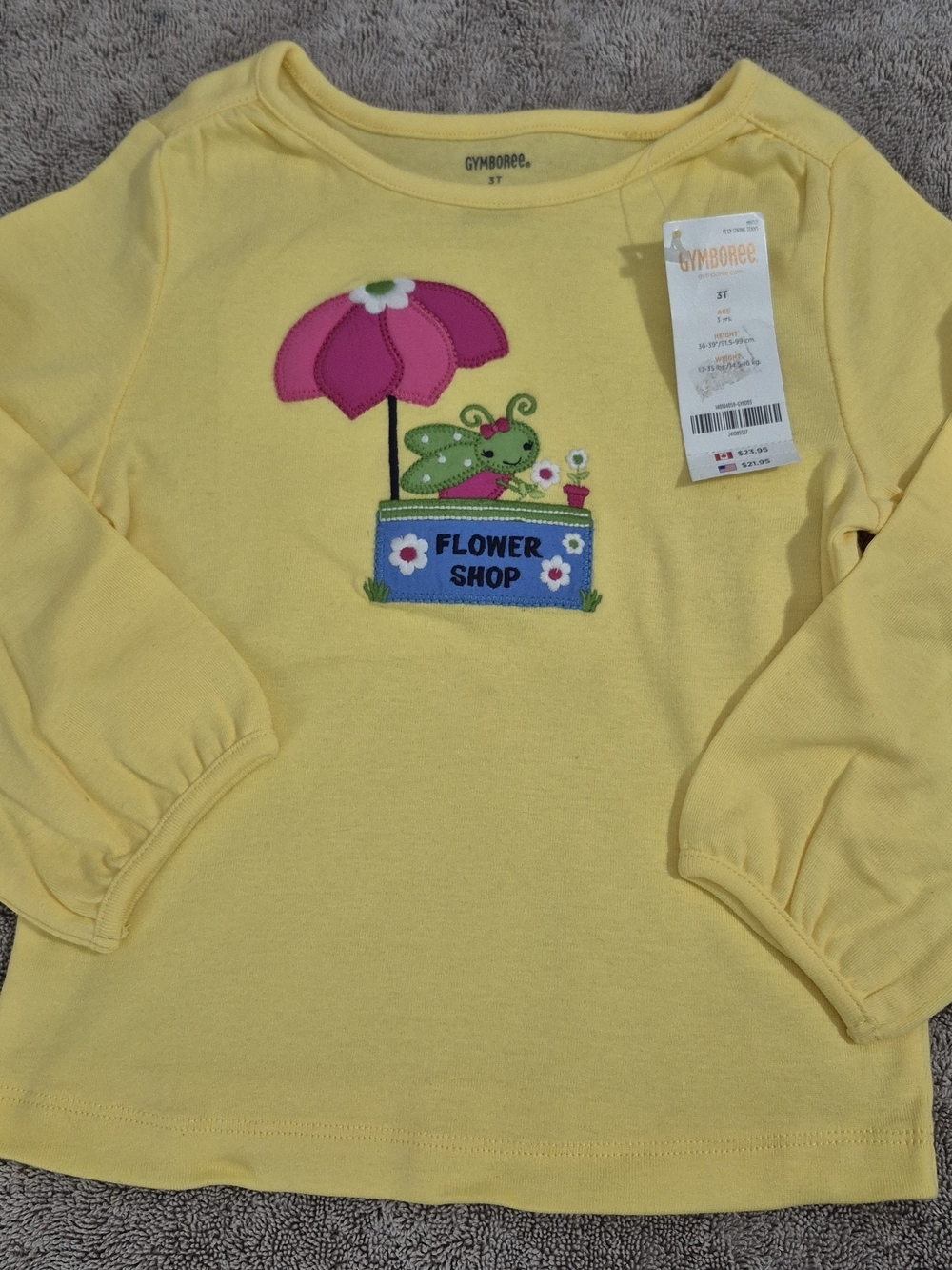 Gymboree Yellow Long-Sleeve Tee with Flower Shop Applique